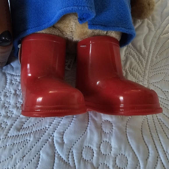 Rainbow Designs Plush Paddington Bear Toy Blue Red Suitcase And Rubber Boots 14" - Picture 5 of 12